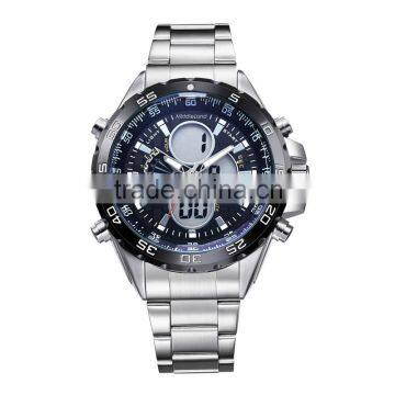 Good quality alloy case stainless steel back man watch genuine leather watch water resistant quartz watch