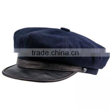 New Design Winter Leather Brim Custom Military Cap Wholesale photo-3