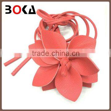 fancy cheap decorative flower pu belt without buckle for wholesale baseball belt