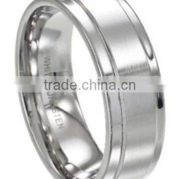 Stylish tungsten Finger Ring shiny polished mens wedding gift