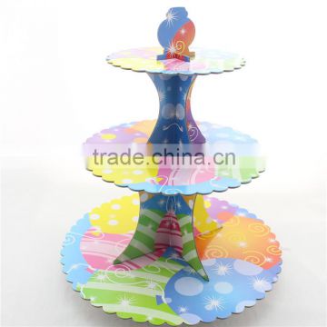 3 Tier Wedding Baby Shower Supplies Cardboard Cake Holders, Party Paper Cupcake Stand