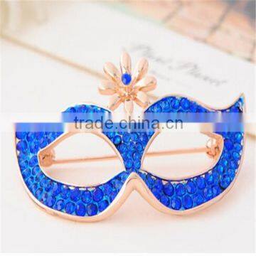 18k gold Noble High Quality Rhinestones Mask Brooch Fq-846318