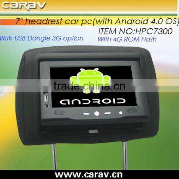 Android headrest PC with demo software for advertising on taxi