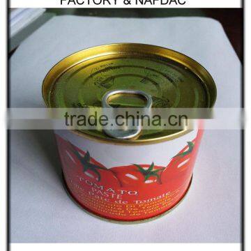 Canned tomato paste 210g with brix 28-30% easy open