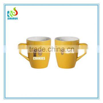 High quality glazed color ceramic mug with handle