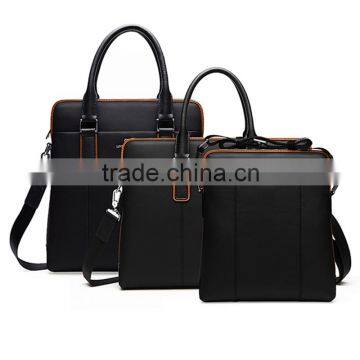 2016 Dongguan factory latest product mens businese bags set, high quality pu leather briefcase,office bags for lawyer