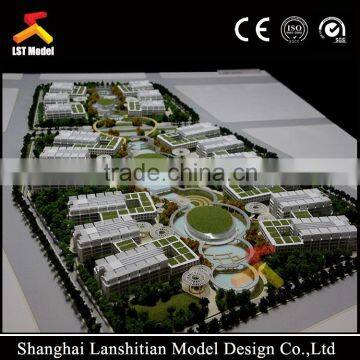 customed building model with lighting landscape