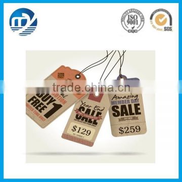 Kraft paper price hang tag with eyelet for garment