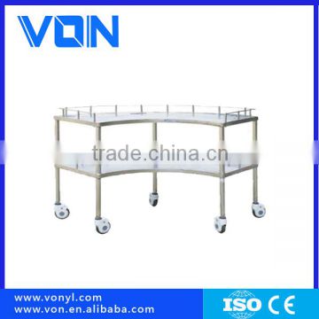 Stainless steel instrument trolley with 3 layers