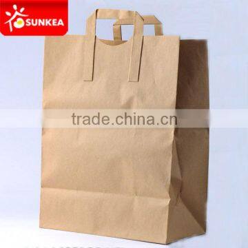 Flat Bottom Kraft Paper Grocery Bag With Handle photo-6