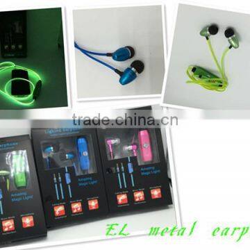 High Quality glowing led metal earphone best earphone