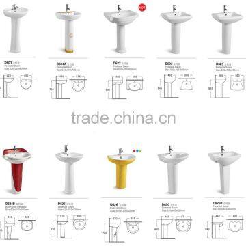 Hot Sale Bathroom Ceramic Washing Bowl Cheap Floor Standing Pedestal Washing Basins photo-3