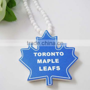 TORONTO MAPLE LEAFS Wooden Pendant with a 36 Inch Wood Beaded Necklace Chain