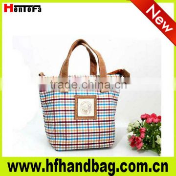 New fashionable checked korean lady shoulder cotton mini bag