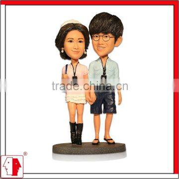 MING PEOPLE custom 7 inches couple trave cake toppers for wedding personalized souvenir ,decoration ,gift ,wedding bobbleheads