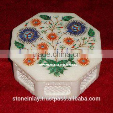 Octagonal Marble Inlay Boxes