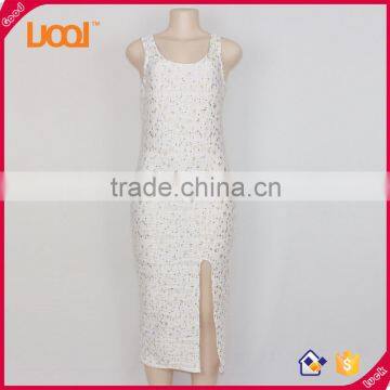 Customized wholesale Women Evening Dress 2016 White One-piece Dress