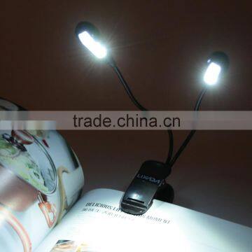 8 LEDs LIADA Dual Fleible Adjustable Lights Reading Clip-on Table Desk study Lamp Music Score Light