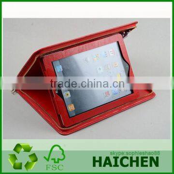 Red Color Leather Tablet Portfolio Case for Women