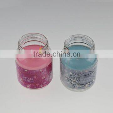 decorative glass mason jar candle with metal lid