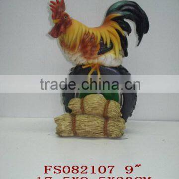 chicken figurine on the tire