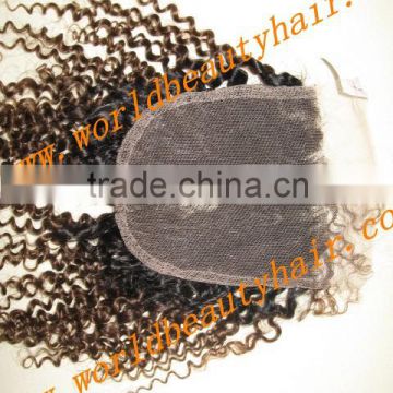 100% human virgin hair top closure hand made hot sale