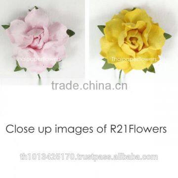 White With Pink Center Handmade Mulberry Paper Flower, Wedding Party, Scrap-booking Crafts, Wholesale 21/32 photo-4