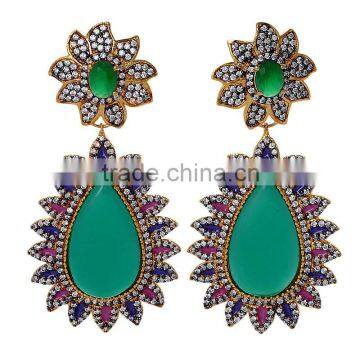 Latest Design Fancy Colorful CZ Stud Earrings ER-661-2200 (2)