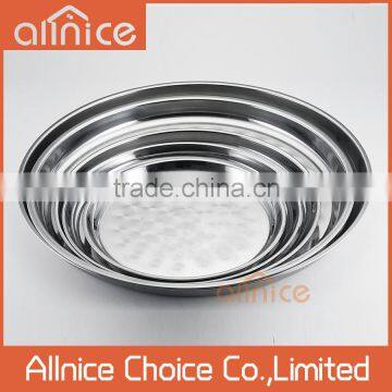 30-50 cm wholesale plate dishes/good price stainless steel food plate/decent stainless steel food dishes