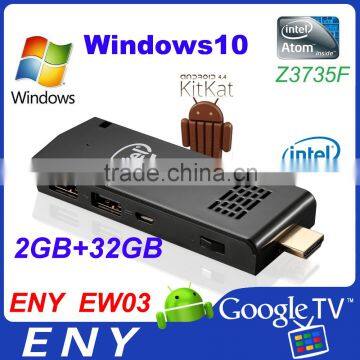 EW03 INTEL Z3735F Quad Core Windows10 win10 MINI PC DONGLE TV STICK COMPUTE STICK