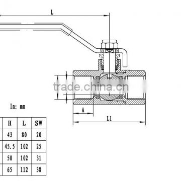 Brass ball valve with long thread