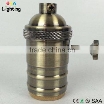 CE E27 Brass Metal Pendant Lamp Socket With Switch