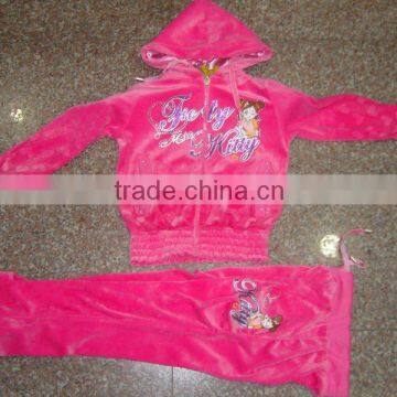 2014 Children girls fashion velvet sets stock for wholesale