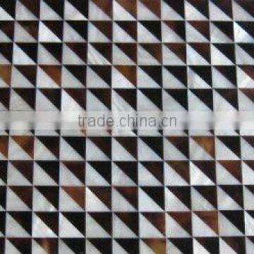 Triangle white lip & black pen mixed shell mosaic tiles