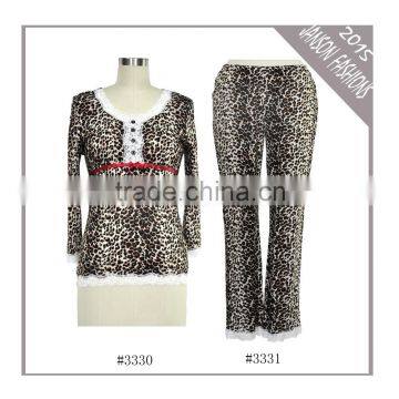 2015 leopard print homewear women pajamas