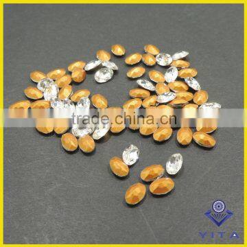 4*6mm Oval Shape Glass Fancy Crystal Rhinestones Pointed Back for Necklace