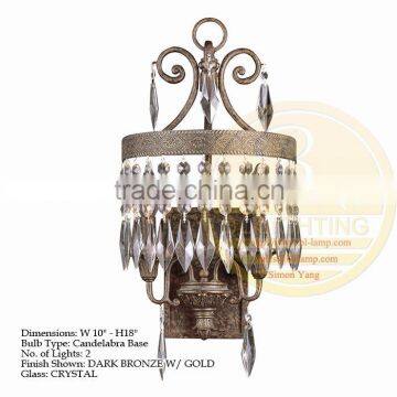 new design crystal wall light for hotel,baolian crystal wall light for hotel