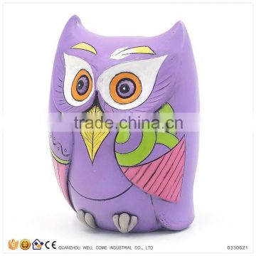 Resin Owl Figurine Purple Owl Money Saving Box