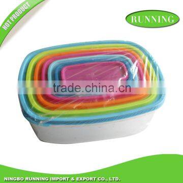 BPA Free Reusable 14pcs plastic food container 7pcs colorful lids plastic container