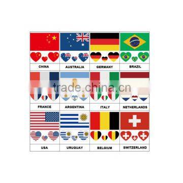 National Flag Art Tattoo Fan Custom flash Temporary Tattoo Sticker