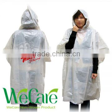 Plastic disposable raincoats with hoods