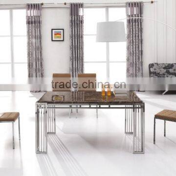 L860 Marble Stone top stainless steel leg dining table alibaba sale