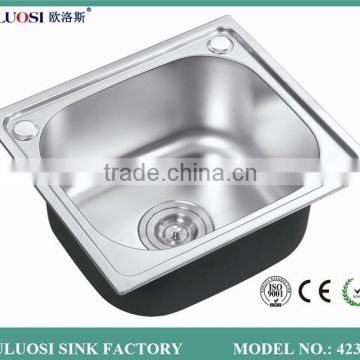 classic style shunde stainless steel kitchen sink with drain board 4238