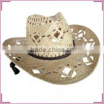 Raffia straw cowboy hat