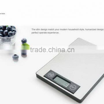 Digital Kitchen Scale with Stainless Steel Platform and 5kg Capacity,Touch Button