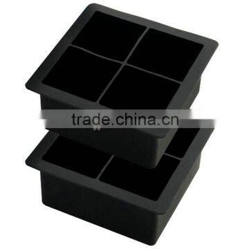 Black King Large Size 2inch Square Silicone Ice Cube Tray Ice Maker