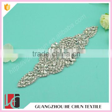 HC-3417 Hechun Fancy Design Hot Fix Crystal Applique Work for Hair Clip