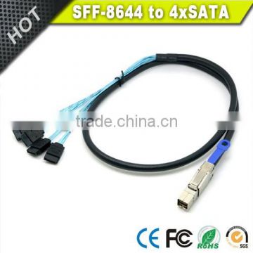 1 Meter external Mini SAS HD SFF-8644 to 4 X SATA Cable