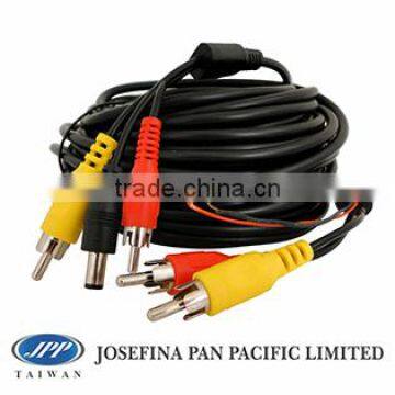 CA-C002A, 20M extension car camera cable DC + Video/Audio RCA jack plug