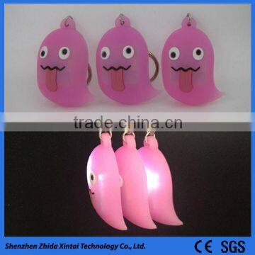 funny shape silicone led light keychain for women